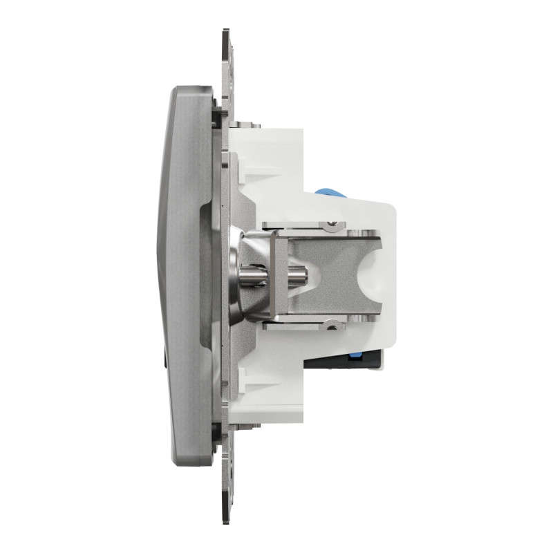 Data socket, Sedna Design & Elements, 2xRJ45 CAT6 UTP, PRO, aluminium