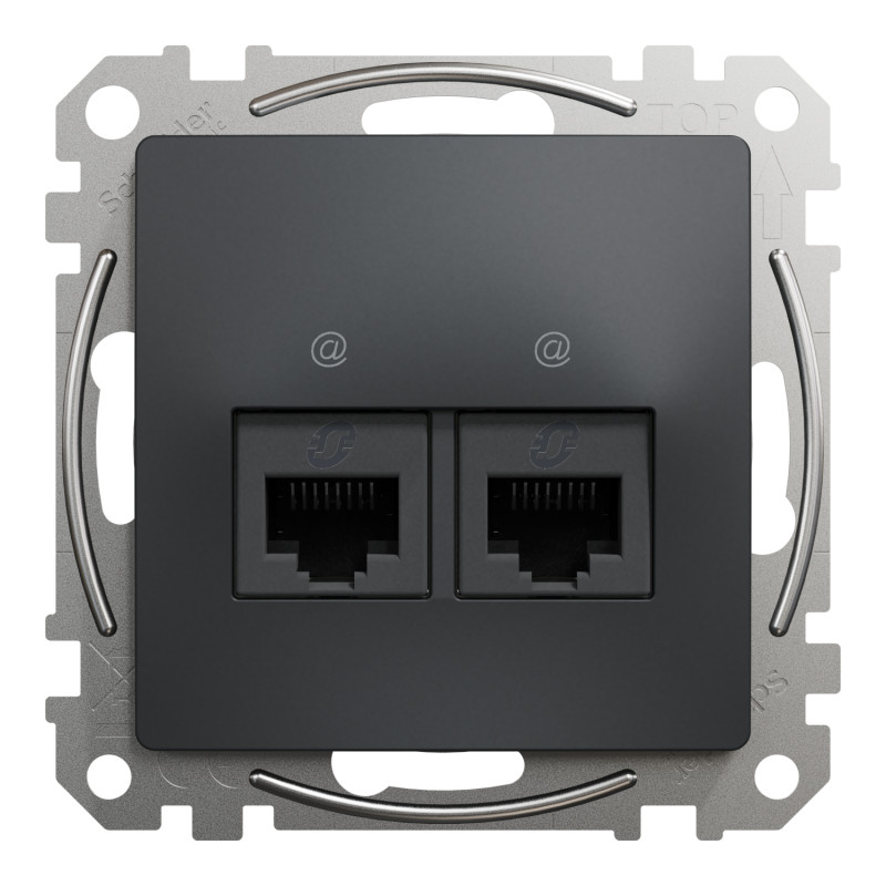 Data socket, Sedna Design & Elements, 2xRJ45 CAT6 UTP, PRO, anthracite