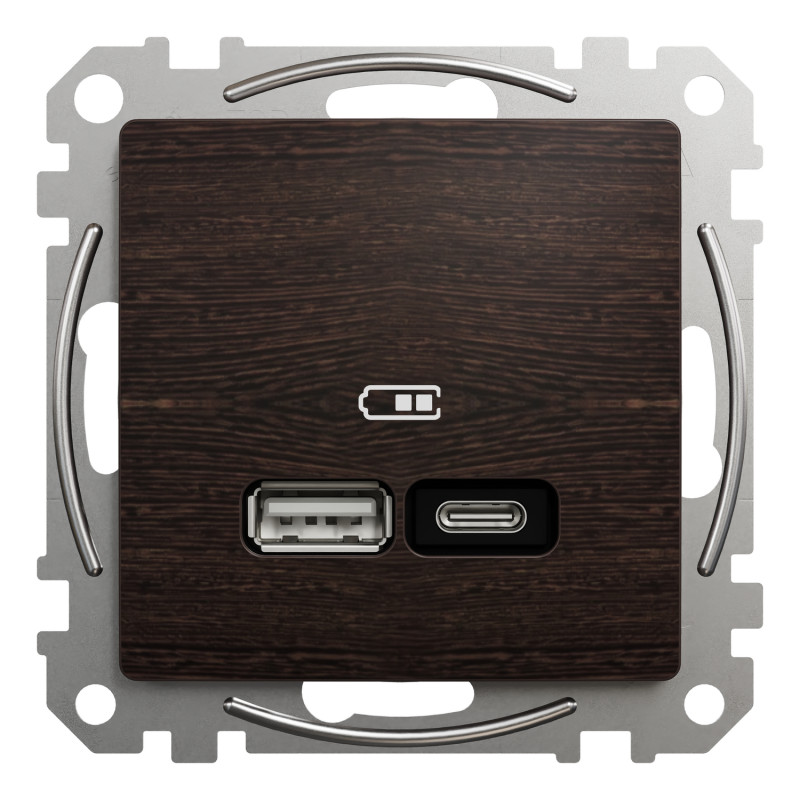 USB розетка А+С, венге