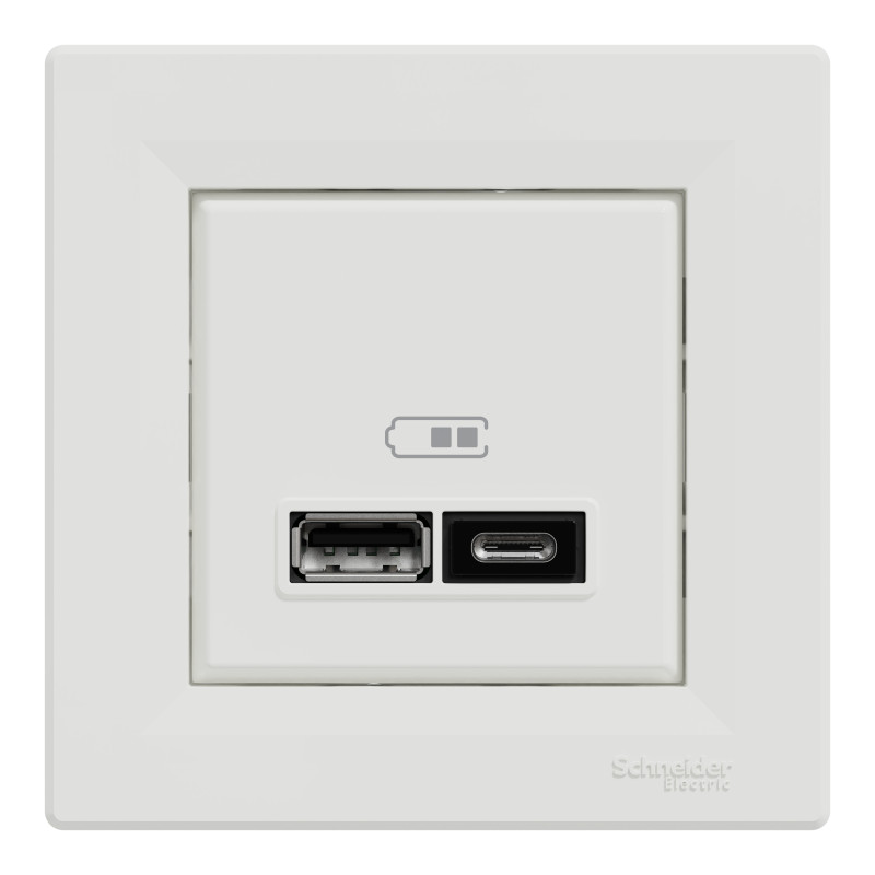 Asfora - double USB charger 2.4 A - white