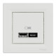Asfora - double USB charger 2.4 A - white