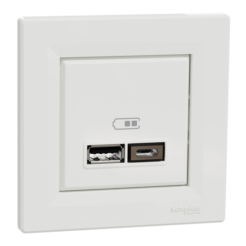 Asfora - double USB charger 2.4 A - white