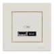 Asfora - double USB charger 2.4 A - cream