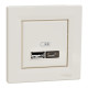 Asfora - double USB charger 2.4 A - cream