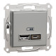 Asfora - double USB charger 2.4 A - aluminium