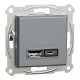 Asfora - double USB charger 2.4 A - steel