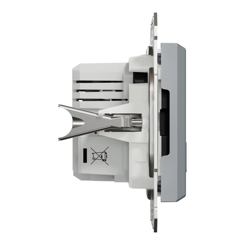 Asfora - double USB charger 2.4 A - steel
