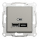 Asfora - double USB charger 2.4 A - bronze