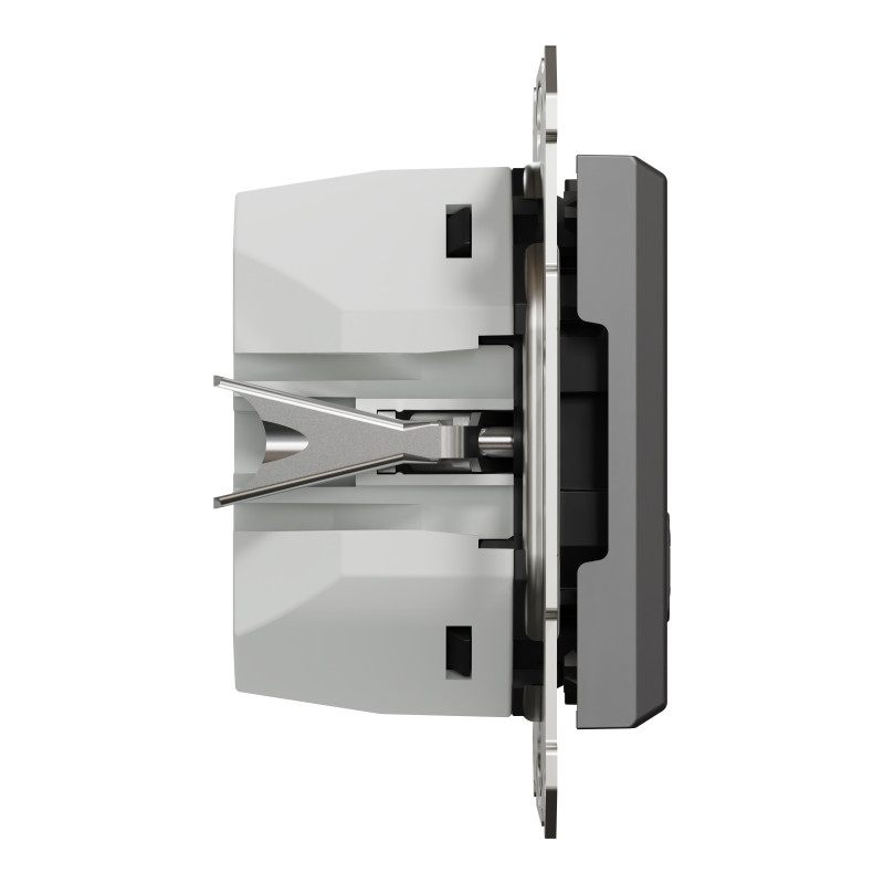 USB розетка А+С, 3 А, 45 Вт, антрацит
