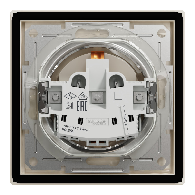 РОЗЕТКА IP44 З КРИШКОЮ, З ЗАЗЕМЛЕННЯМ, З ЗАХИСНИМИ ШТОРКАМИ, КРЕМ ASFORA