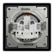 РОЗЕТКА IP44 З КРИШКОЮ, З ЗАЗЕМЛЕННЯМ, З ЗАХИСНИМИ ШТОРКАМИ, СТАЛЬ ASFORA