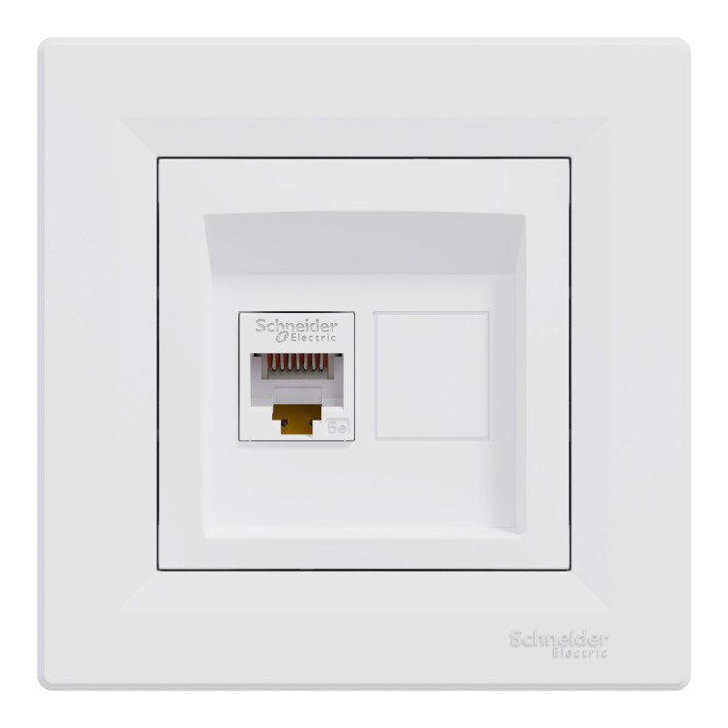 РОЗЕТКА КОМП'ЮТЕРНА RJ45 UTP КАТ. 5Е БІЛА ASFORA