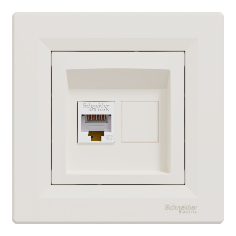 РОЗЕТКА КОМП'ЮТЕРНА RJ45 UTP КАТ. 5Е КРЕМ ASFORA