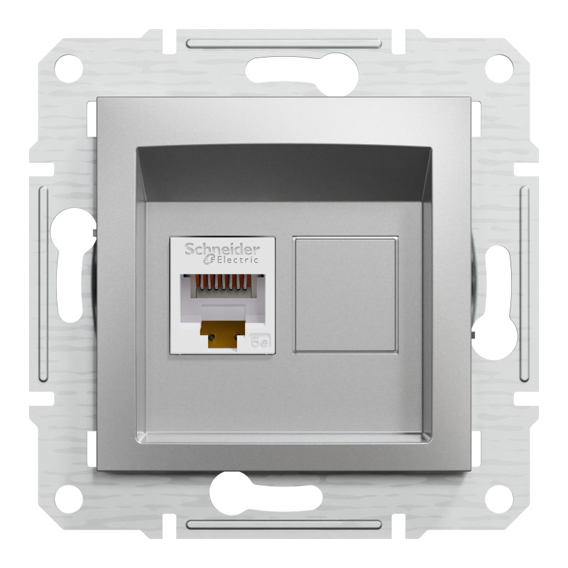 РОЗЕТКА КОМП'ЮТЕРНА RJ45 UTP КАТ. 5Е ASFORA АЛЮМІНІЙ