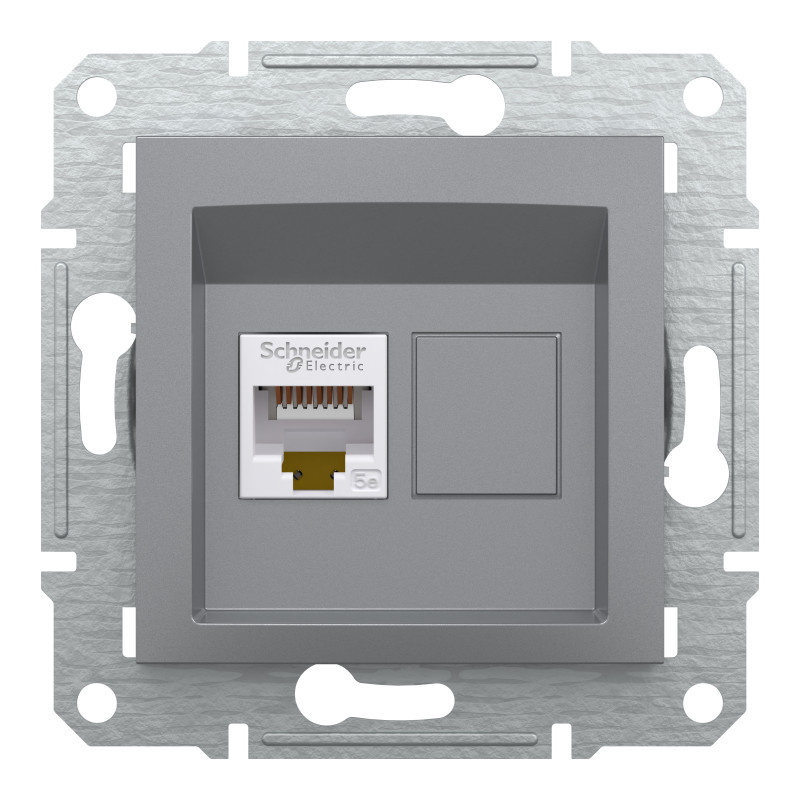 РОЗЕТКА КОМП'ЮТЕРНА RJ45 UTP КАТ. 5Е ASFORA СТАЛЬ