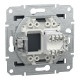 РОЗЕТКА КОМП'ЮТЕРНА RJ45 UTP КАТ. 5Е ASFORA АНТРАЦИТ