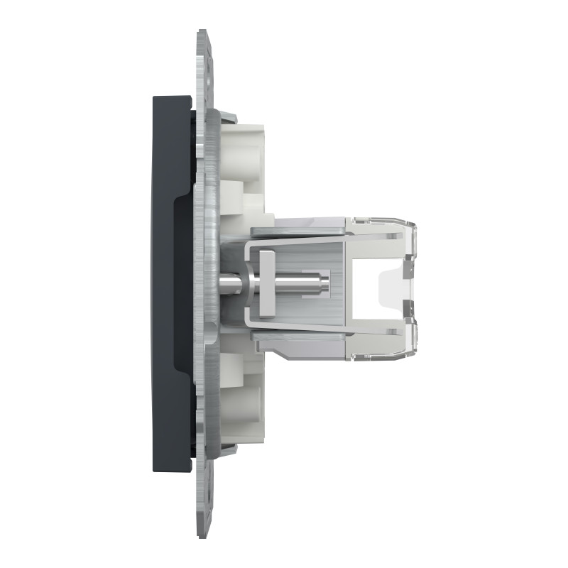 РОЗЕТКА КОМП'ЮТЕРНА RJ45 UTP КАТ. 5Е ASFORA АНТРАЦИТ