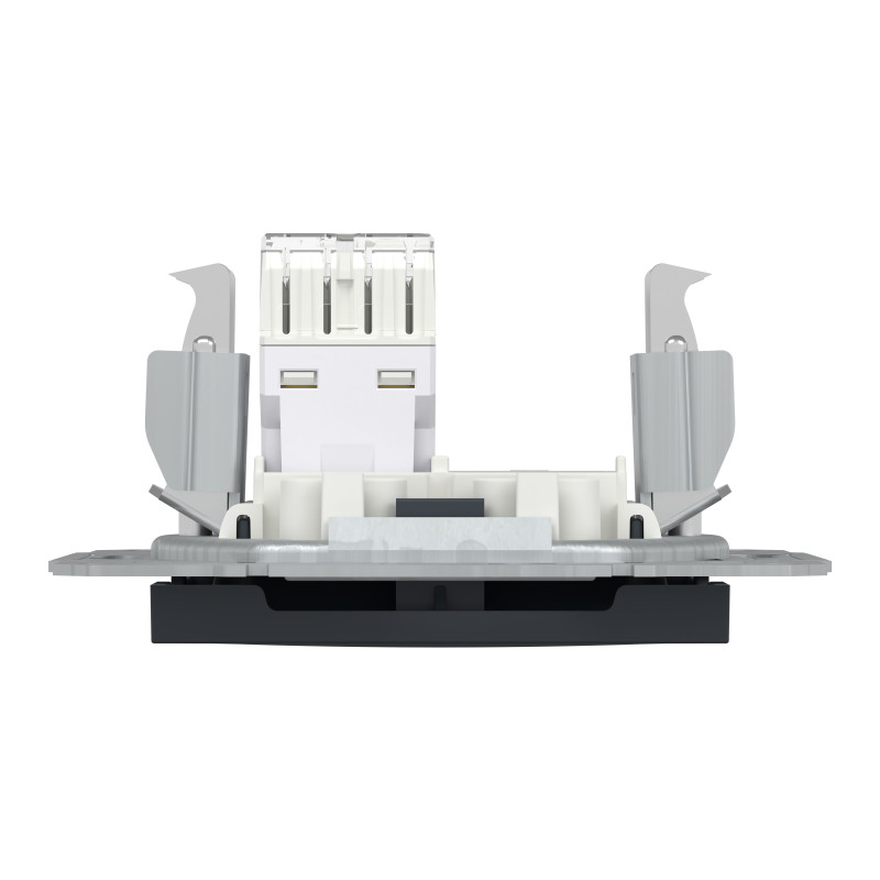 РОЗЕТКА КОМП'ЮТЕРНА RJ45 UTP КАТ. 5Е ASFORA АНТРАЦИТ