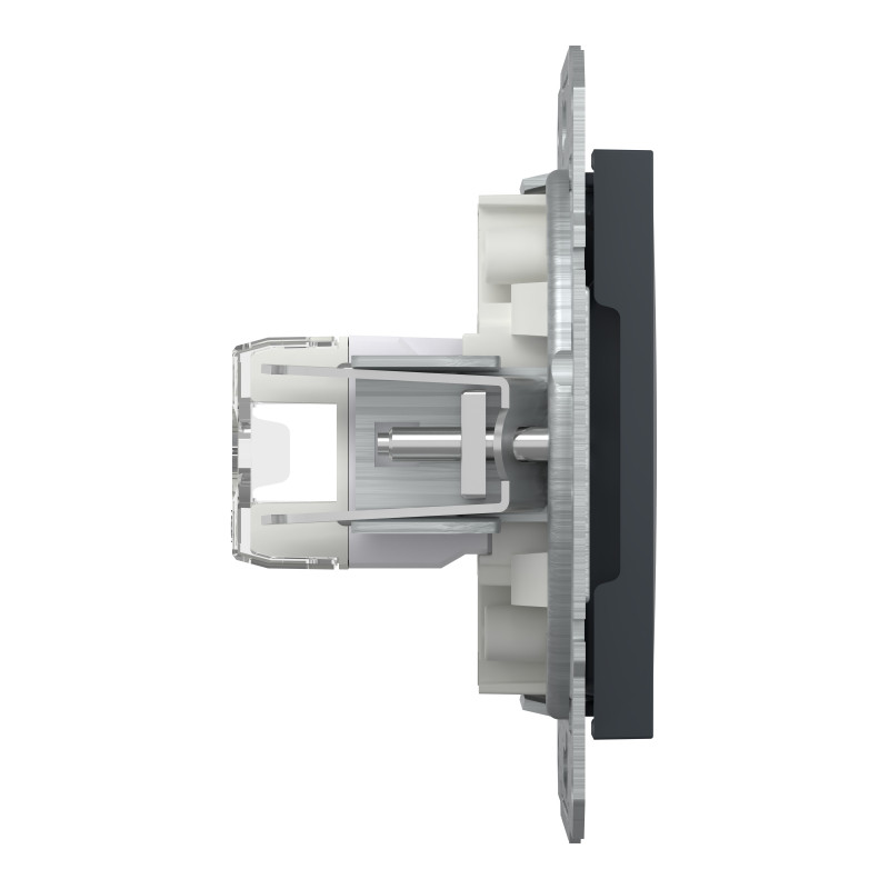 РОЗЕТКА КОМП'ЮТЕРНА RJ45 UTP КАТ. 5Е ASFORA АНТРАЦИТ