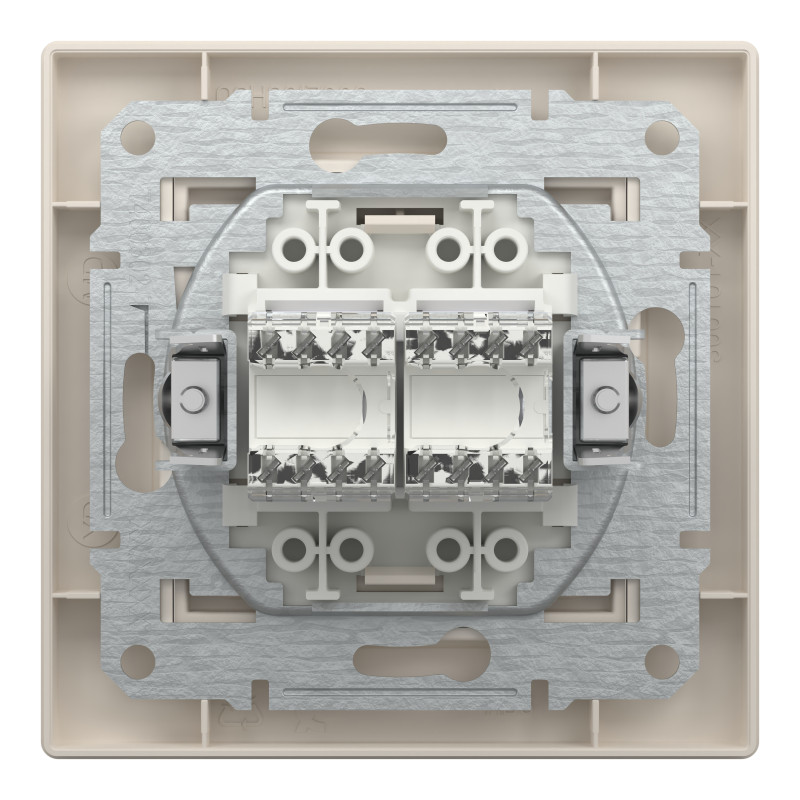 РОЗЕТКА КОМП'ЮТЕРНА RJ45 UTP КАТ. 5Е ПОДВІЙНА КРЕМ ASFORA