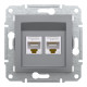РОЗЕТКА КОМП'ЮТЕРНА RJ45 UTP КАТ. 5Е ПОДВІЙНА ASFORA СТАЛЬ
