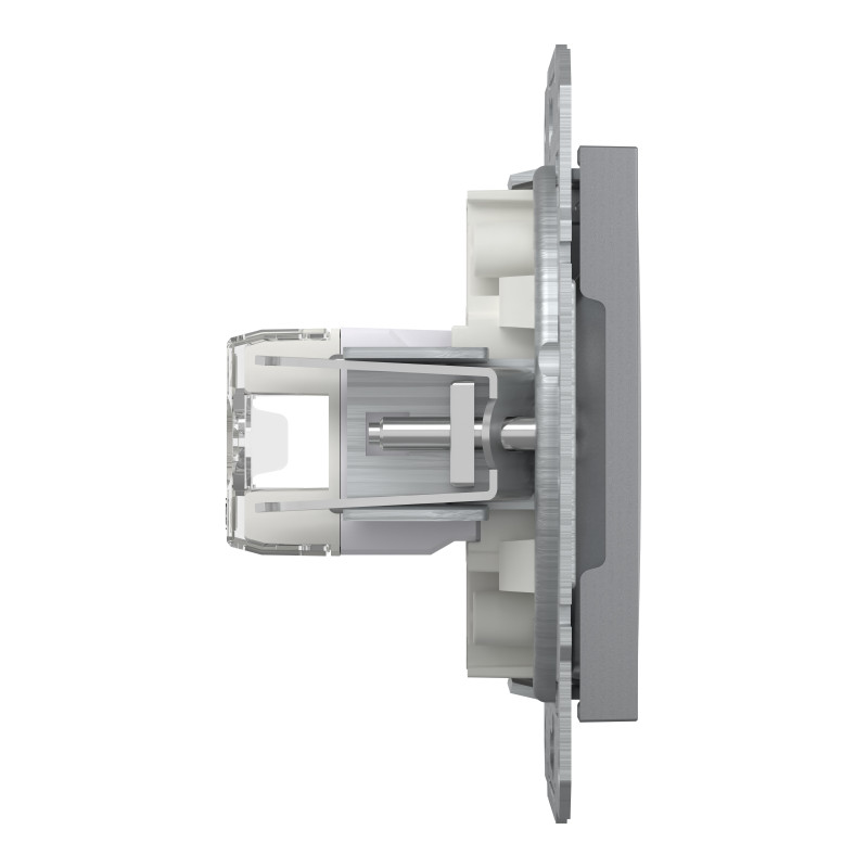 РОЗЕТКА КОМП'ЮТЕРНА RJ45 UTP КАТ. 5Е ПОДВІЙНА ASFORA СТАЛЬ