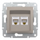 РОЗЕТКА КОМП'ЮТЕРНА RJ45 UTP КАТ. 5Е ПОДВІЙНА ASFORA БРОНЗА