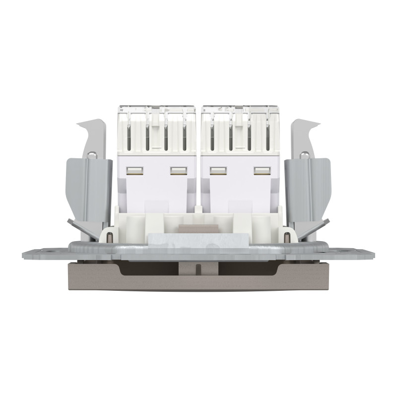 РОЗЕТКА КОМП'ЮТЕРНА RJ45 UTP КАТ. 5Е ПОДВІЙНА ASFORA БРОНЗА