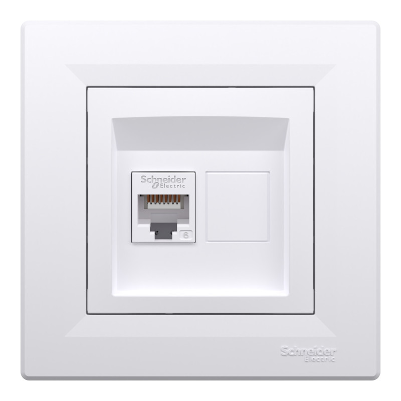 РОЗЕТКА КОМП'ЮТЕРНА RJ45 UTP КАТ.6 БІЛА ASFORA