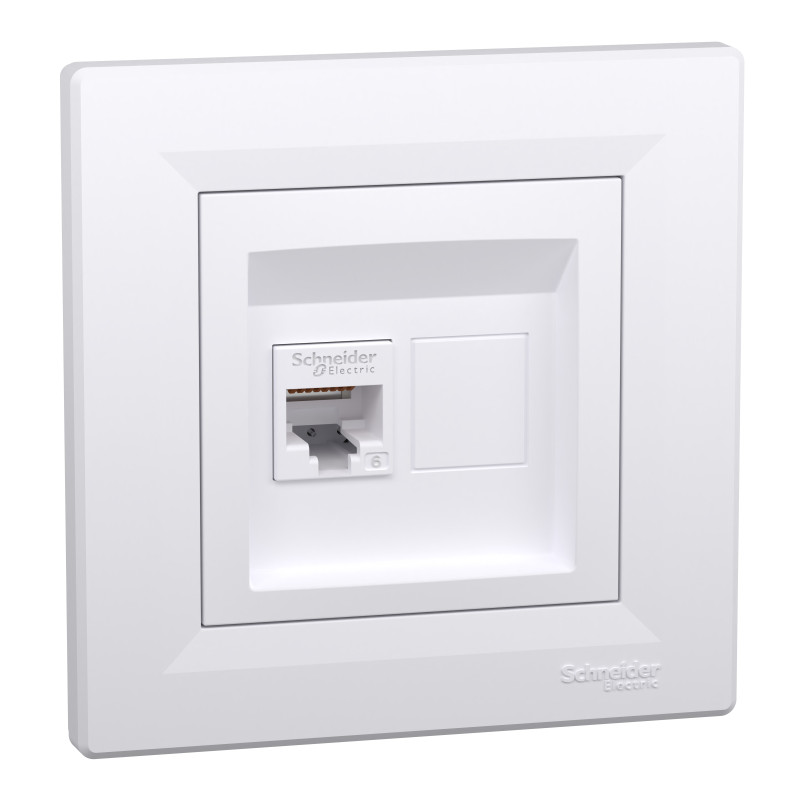 РОЗЕТКА КОМП'ЮТЕРНА RJ45 UTP КАТ.6 БІЛА ASFORA