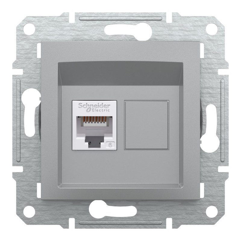 РОЗЕТКА КОМП'ЮТЕРНА RJ45 UTP КАТ.6 ASFORA АЛЮМІНІЙ