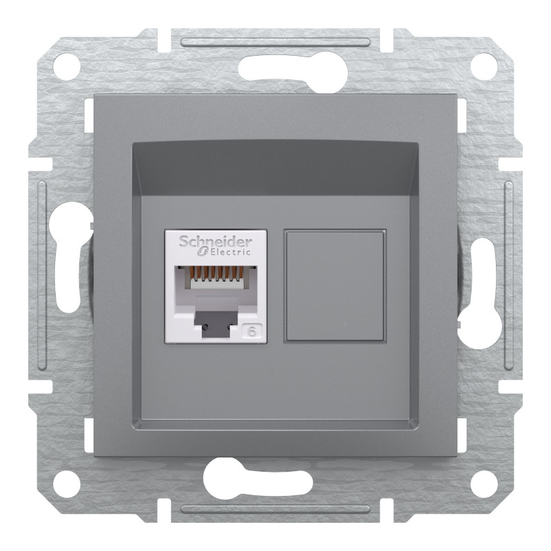 РОЗЕТКА КОМП'ЮТЕРНА RJ45 UTP КАТ.6 ASFORA СТАЛЬ