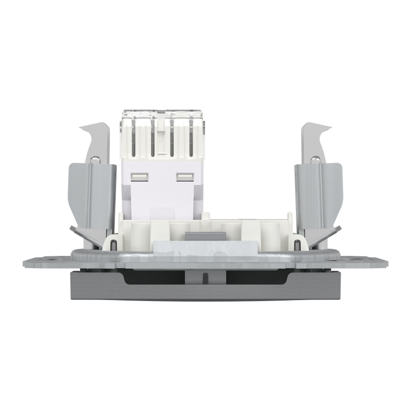 РОЗЕТКА КОМП'ЮТЕРНА RJ45 UTP КАТ.6 ASFORA СТАЛЬ