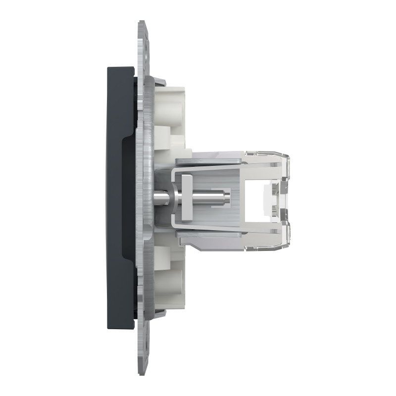 РОЗЕТКА КОМП'ЮТЕРНА RJ45 UTP КАТ.6 ASFORA АНТРАЦИТ