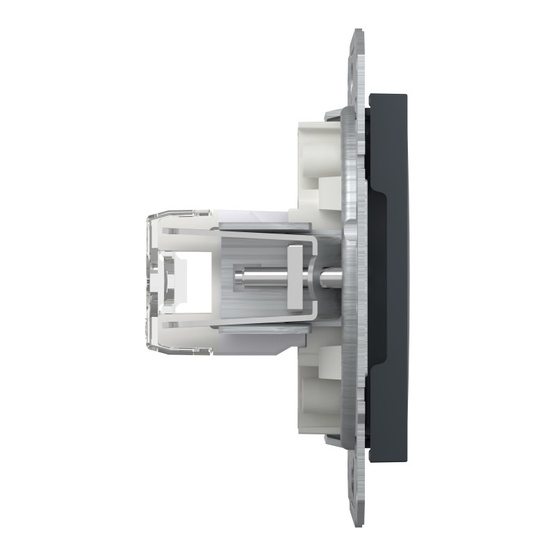 РОЗЕТКА КОМП'ЮТЕРНА RJ45 UTP КАТ.6 ASFORA АНТРАЦИТ