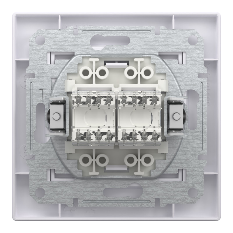 РОЗЕТКА КОМП'ЮТЕРНА RJ45 UTP КАТ.6 ПОДВІЙНА БІЛА ASFORA