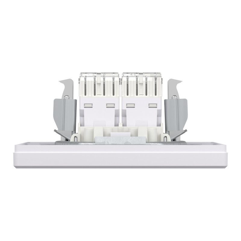 РОЗЕТКА КОМП'ЮТЕРНА RJ45 UTP КАТ.6 ПОДВІЙНА БІЛА ASFORA