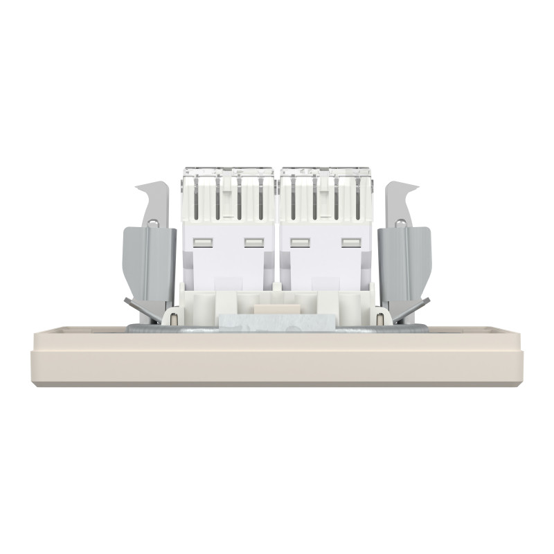 РОЗЕТКА КОМП'ЮТЕРНА RJ45 UTP КАТ.6  ПОДВІЙНА КРЕМ ASFORA