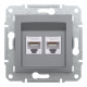 РОЗЕТКА КОМП'ЮТЕРНА RJ45 UTP КАТ.6 ПОДВІЙНА ASFORA СТАЛЬ