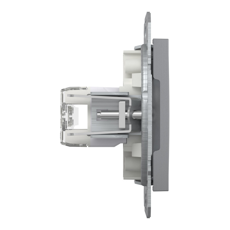 РОЗЕТКА КОМП'ЮТЕРНА RJ45 UTP КАТ.6 ПОДВІЙНА ASFORA СТАЛЬ