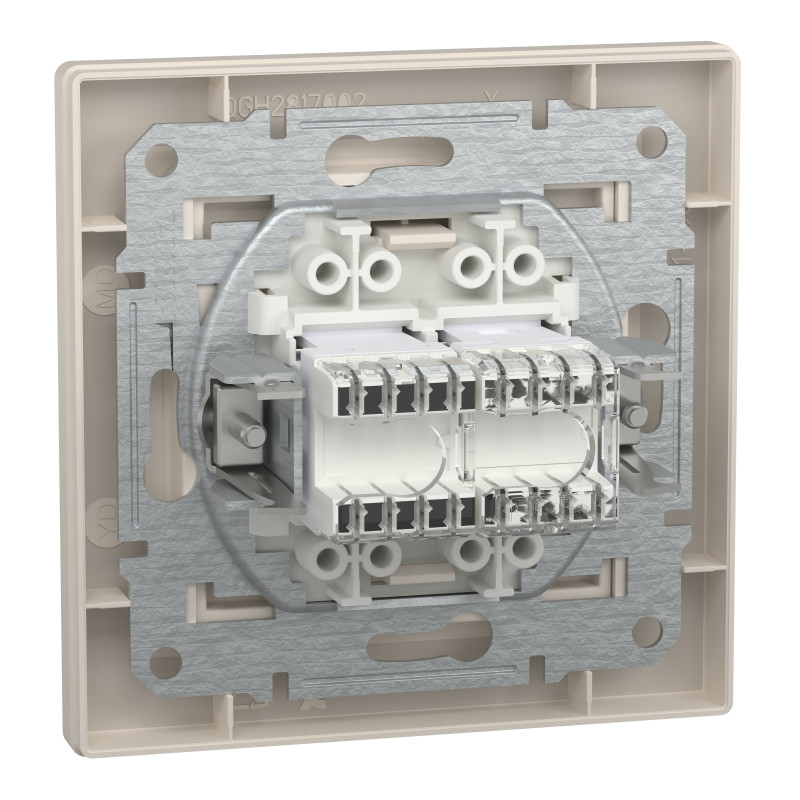 РОЗЕТКА КОМП'ЮТЕРНА RJ45 КАТ. 5Е І ТЕЛЕФОННА РОЗЕТКА RJ12 КРЕМ ASFORA