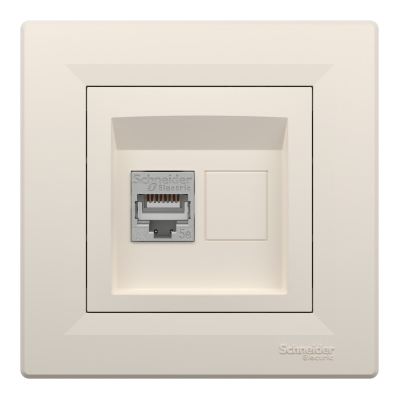 РОЗЕТКА КОМП'ЮТЕРНА RJ45 STP КАТ. 5Е КРЕМ ASFORA