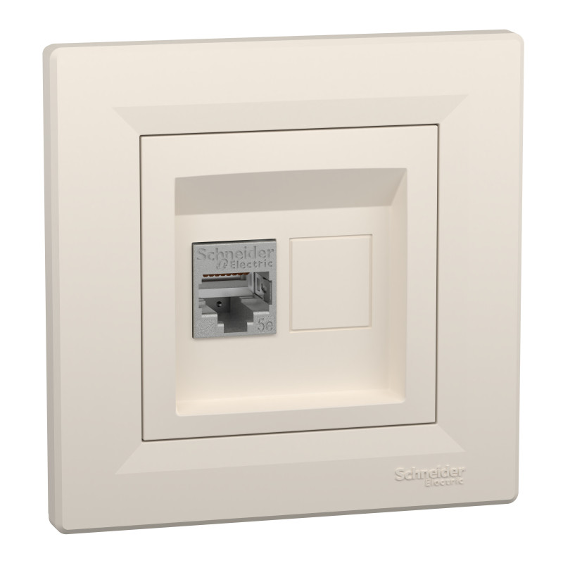 РОЗЕТКА КОМП'ЮТЕРНА RJ45 STP КАТ. 5Е КРЕМ ASFORA