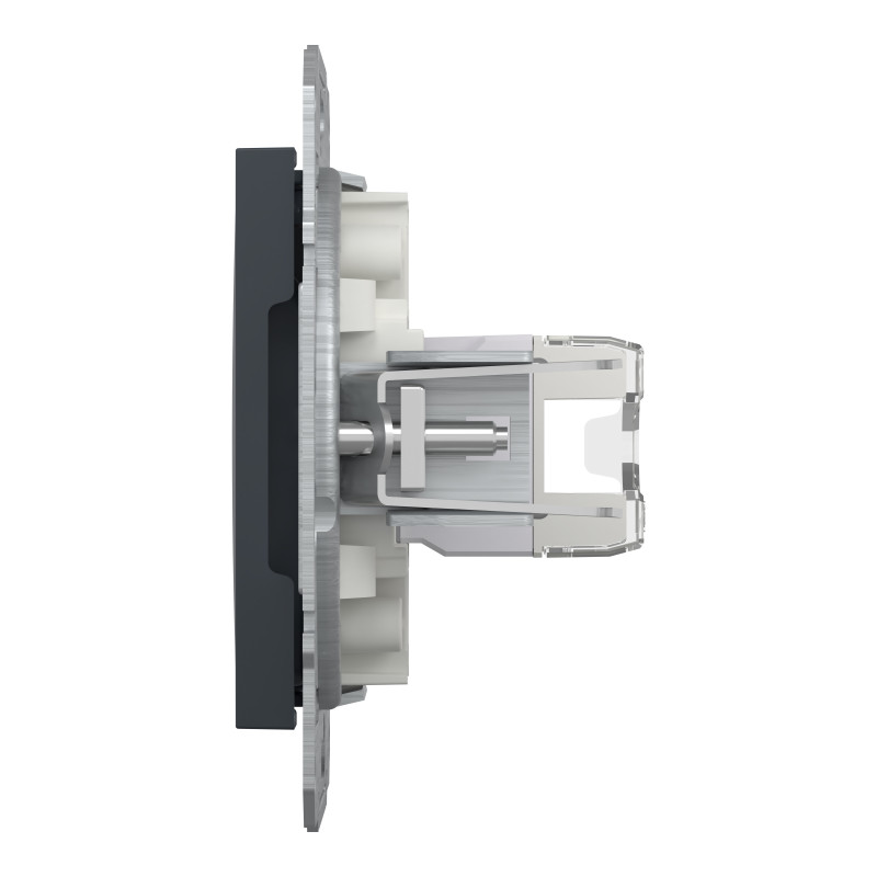 РОЗЕТКА КОМП'ЮТЕРНА RJ45 STP КАТ. 5Е ASFORA АНТРАЦИТ