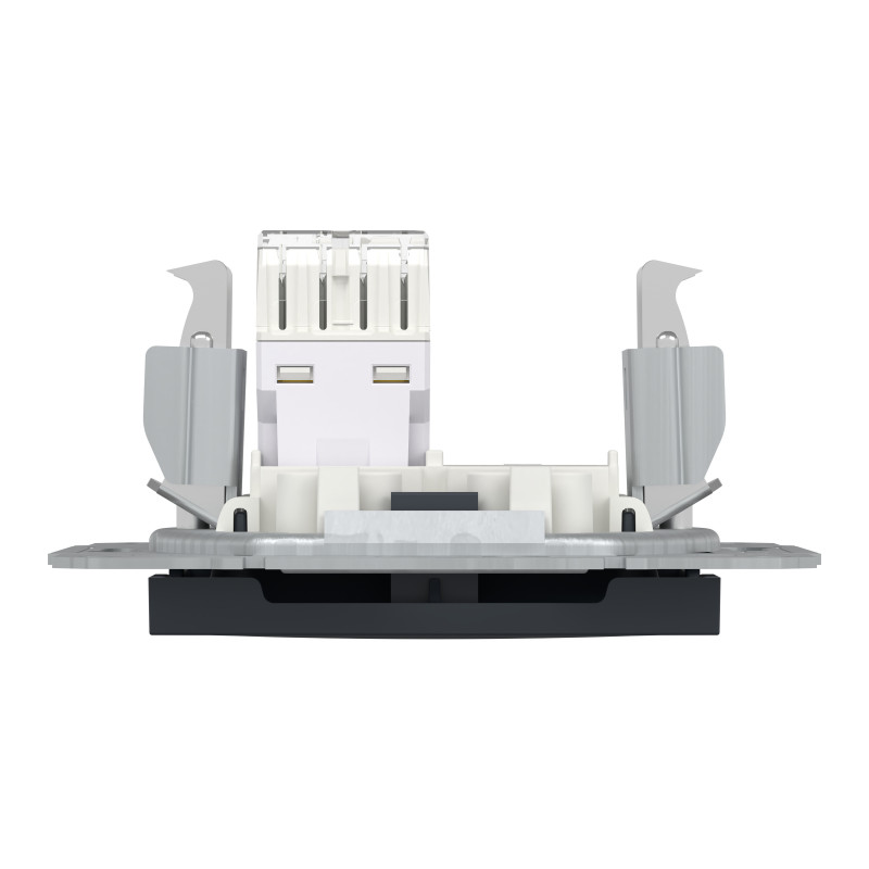 РОЗЕТКА КОМП'ЮТЕРНА RJ45 STP КАТ. 5Е ASFORA АНТРАЦИТ