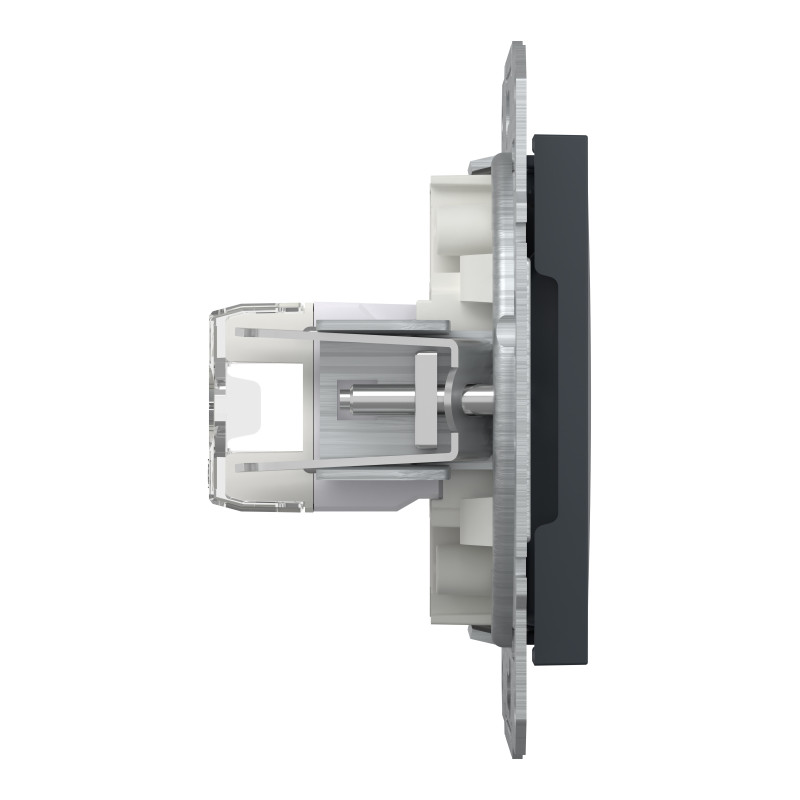 РОЗЕТКА КОМП'ЮТЕРНА RJ45 STP КАТ. 5Е ASFORA АНТРАЦИТ