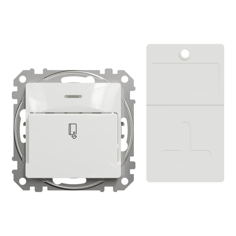 Картковий вимикач 10А, білий, Sedna Design & Elements