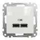 USB розетка тип A+A 2,1A Білий Sedna Design