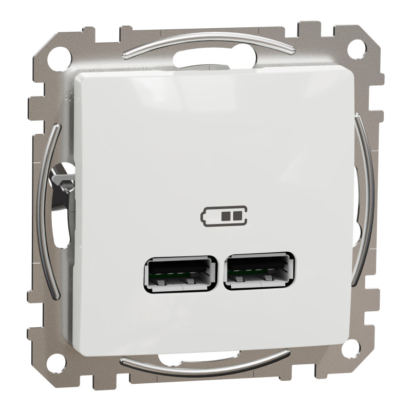 USB розетка тип A+A 2,1A Білий Sedna Design