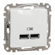 USB розетка тип A+A 2,1A Білий Sedna Design